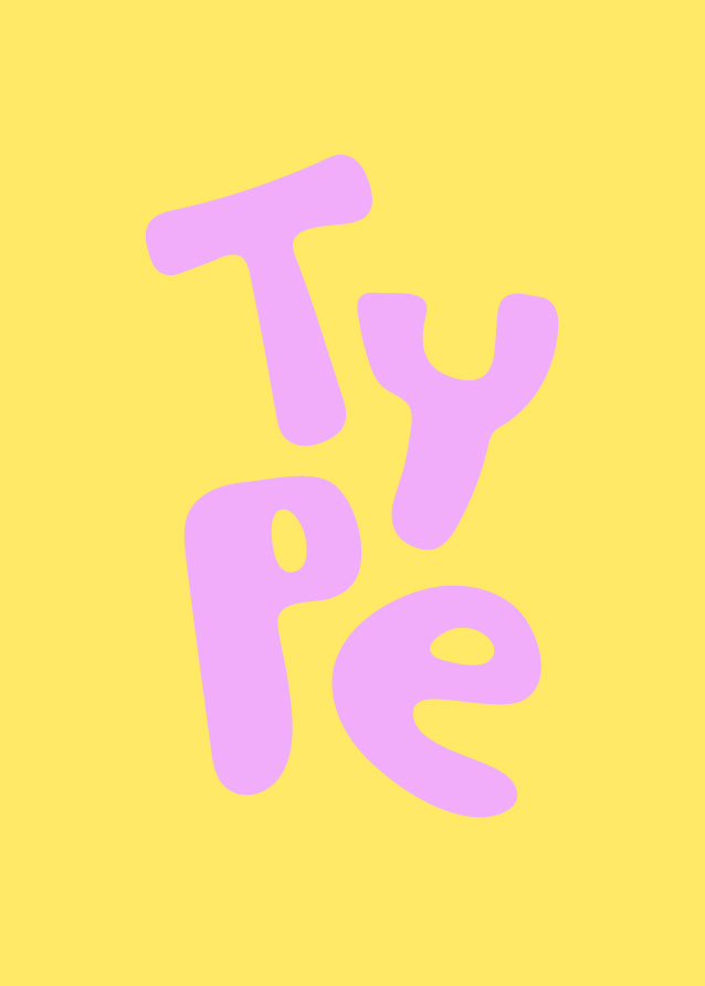 The word "type" in hadn't drawn, round letters as an introduction to the article "Brand Typography: Your most common questions answered"