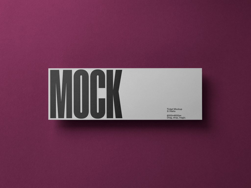 Free ticket mockup by House of Mockups