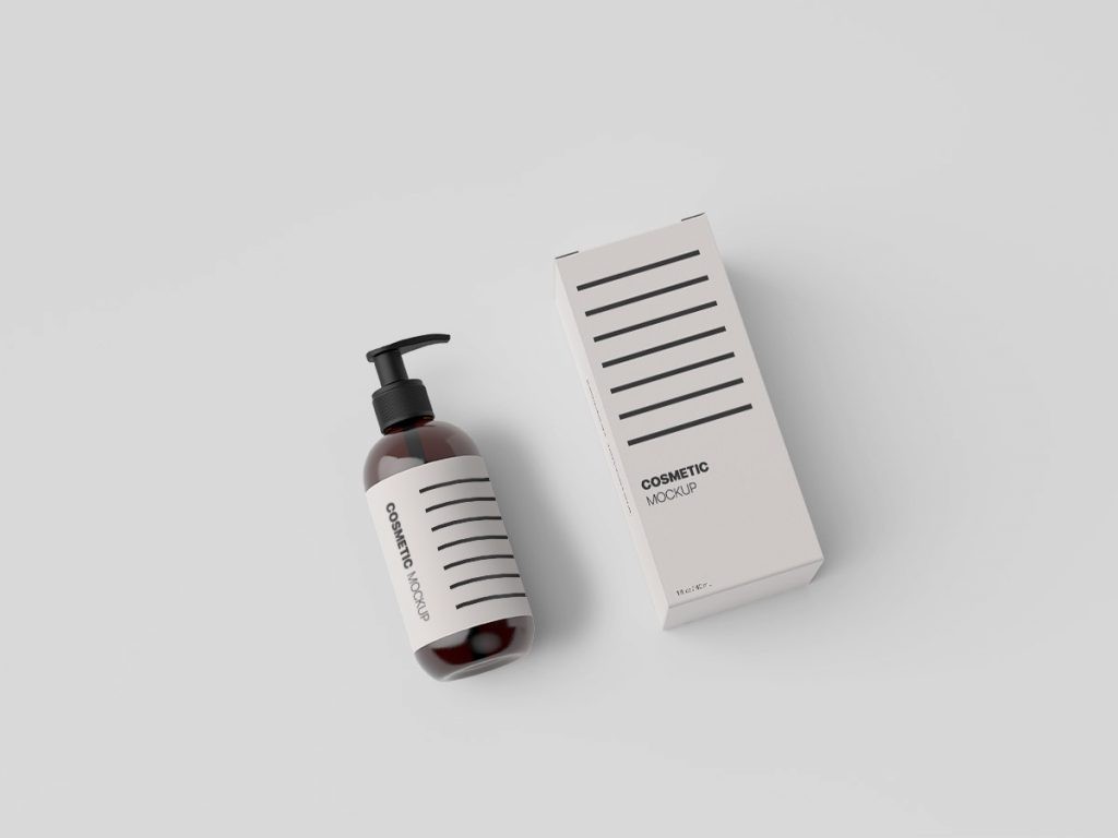 Pump bottle mockup by Minimal Mockups. free mockup for personal and commercial use.